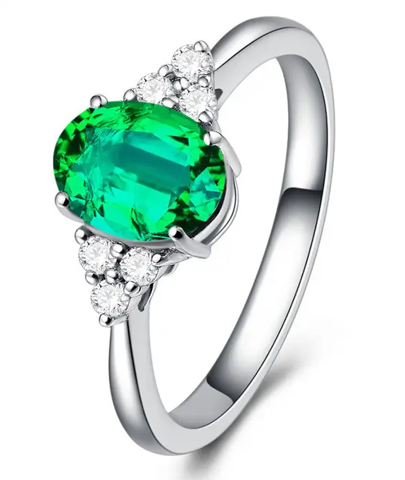 Solitaire Ring in choice of Red, Blue, Green, Purple -