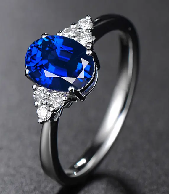 Solitaire Ring in choice of Red, Blue, Green, Purple -
