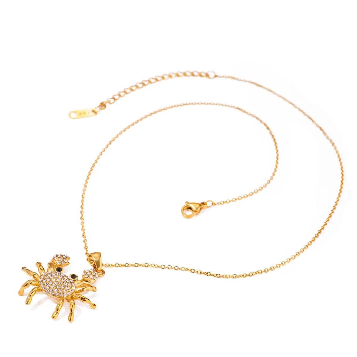 Gold Plated Crystal Crab Necklace