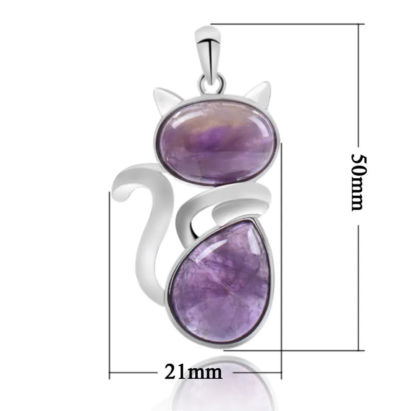 Cat Stone Charm Necklace image 5