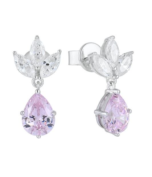 Sheila: Rhodium-Plated Pink Sapphire Earrings image 5