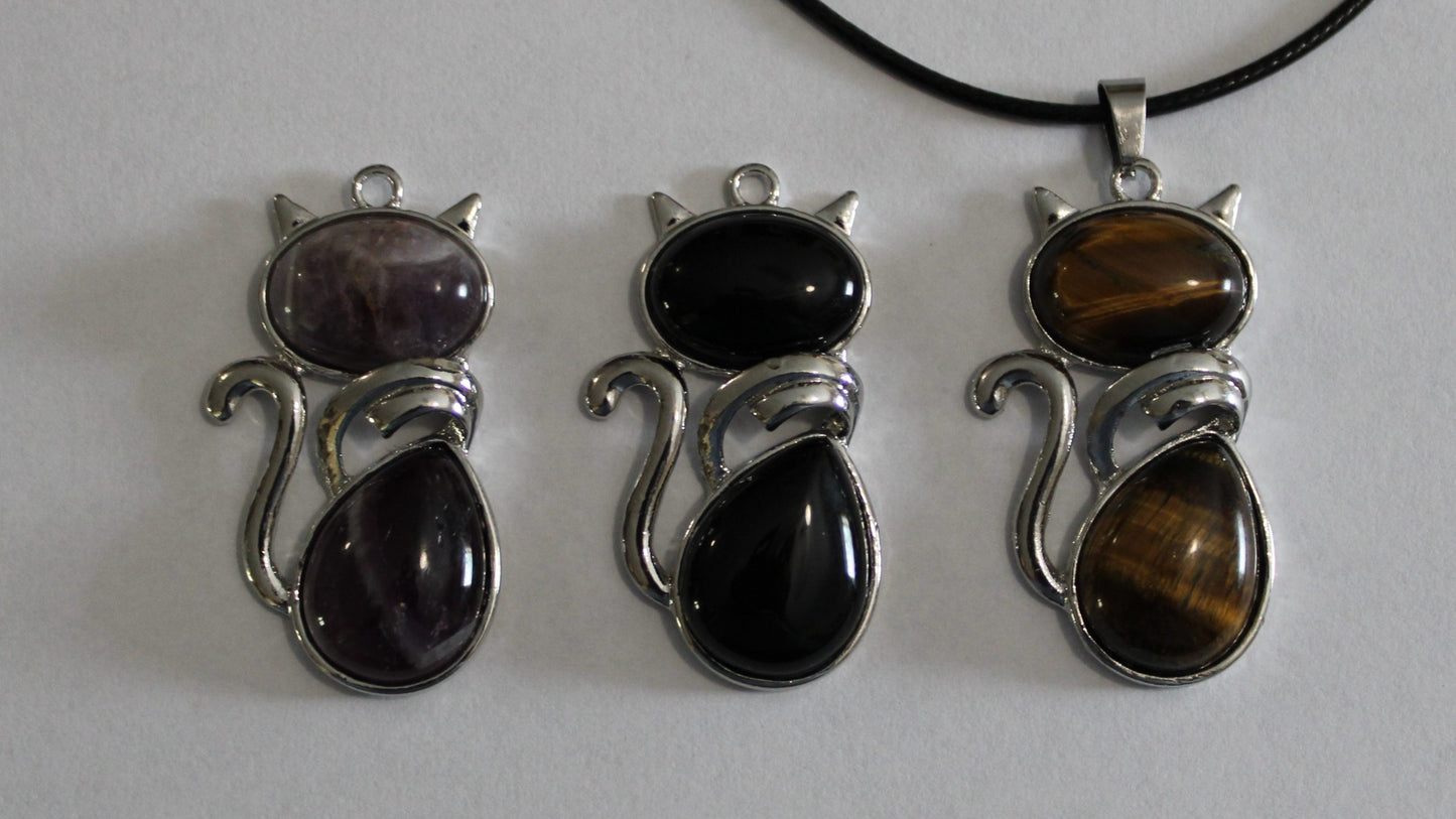 Cat Stone Charm Necklace image 7