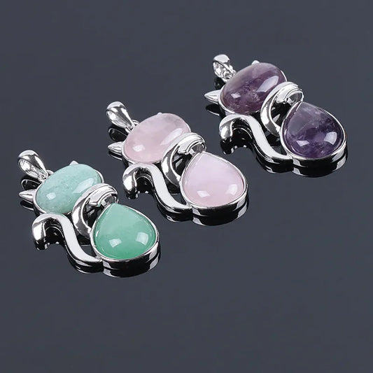 Cat Stone Charm Necklace image 0