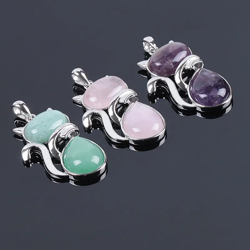 Cat Stone Charm Necklace image 17