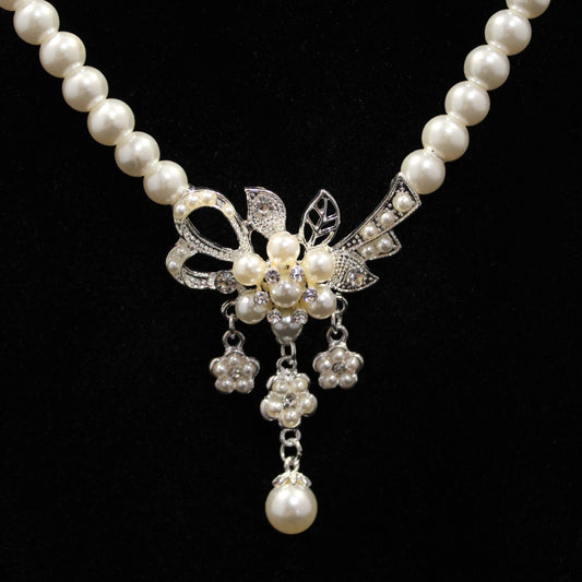 Suzanne: Pearls with Flower and Ribbon Set image 0