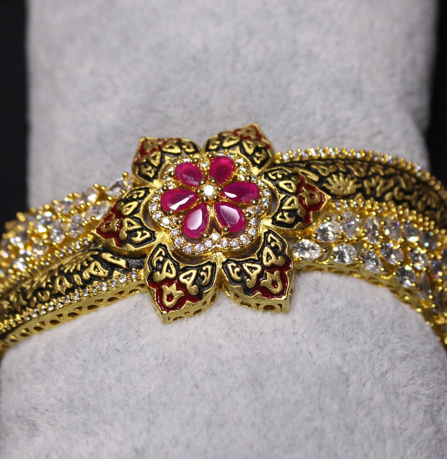 Alyssa: Ruby and Diamond Bangle