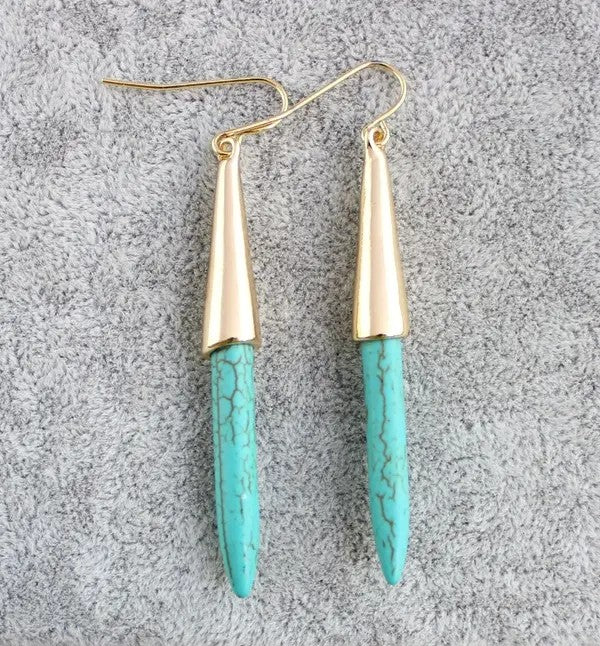 Gold-plated Turquoise Spike Earrings