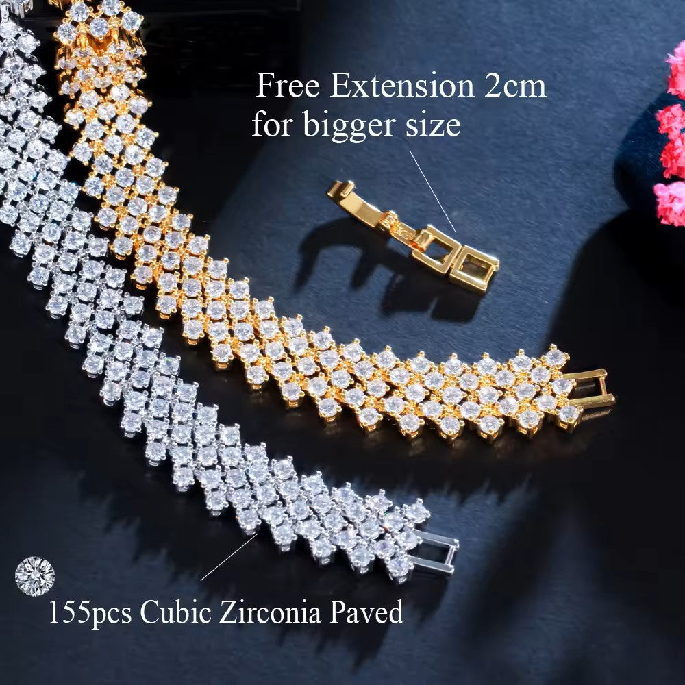 Diamond (lab-created) Tennis Style Bracelet (Gold or Rhodium Plated)