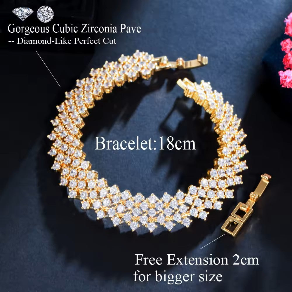 Diamond (lab-created) Tennis Style Bracelet (Gold or Rhodium Plated)
