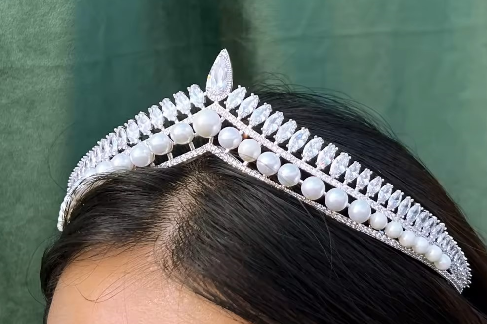 Diamond and Pearl (lab-created) Tiara