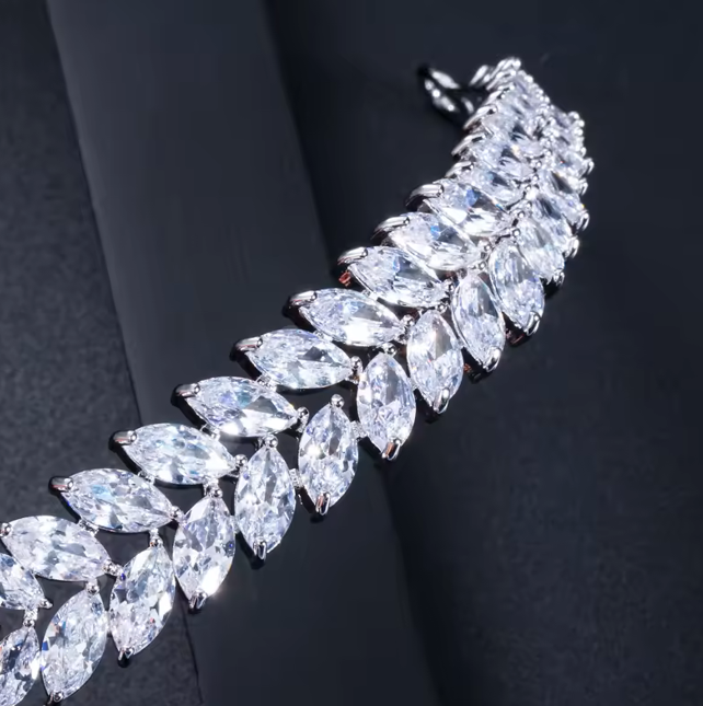 Marquis lab-created Diamond Hairpiece