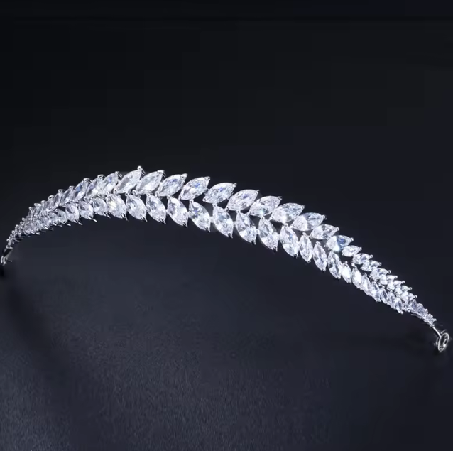Marquis lab-created Diamond Hairpiece
