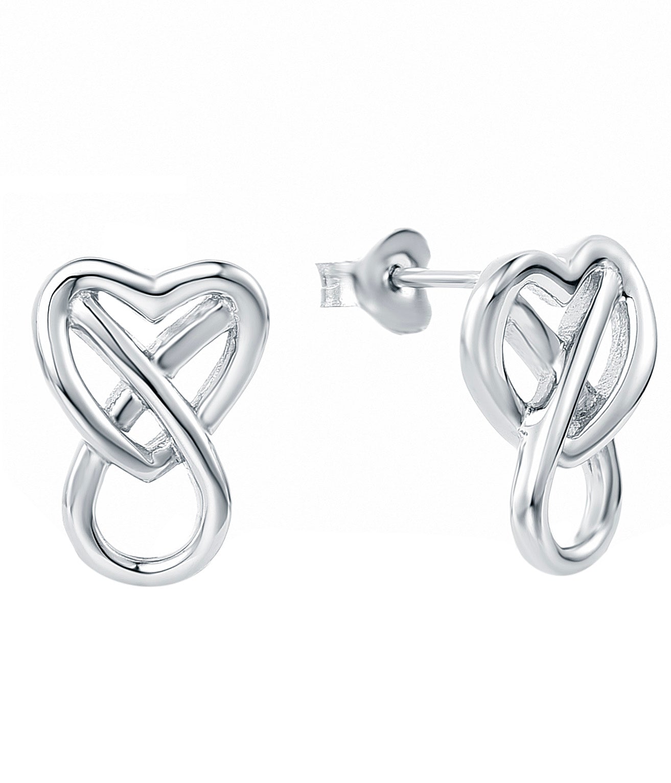 Brooke: Rhodium-plated .925 Sterling Heart Infinity Bracelet