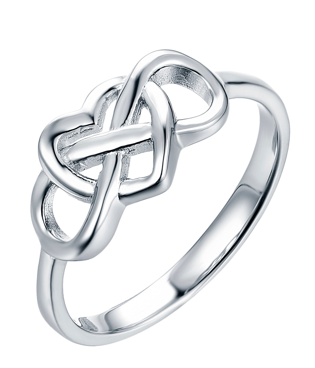 Brooke: Rhodium-plated .925 Sterling Heart Infinity Bracelet