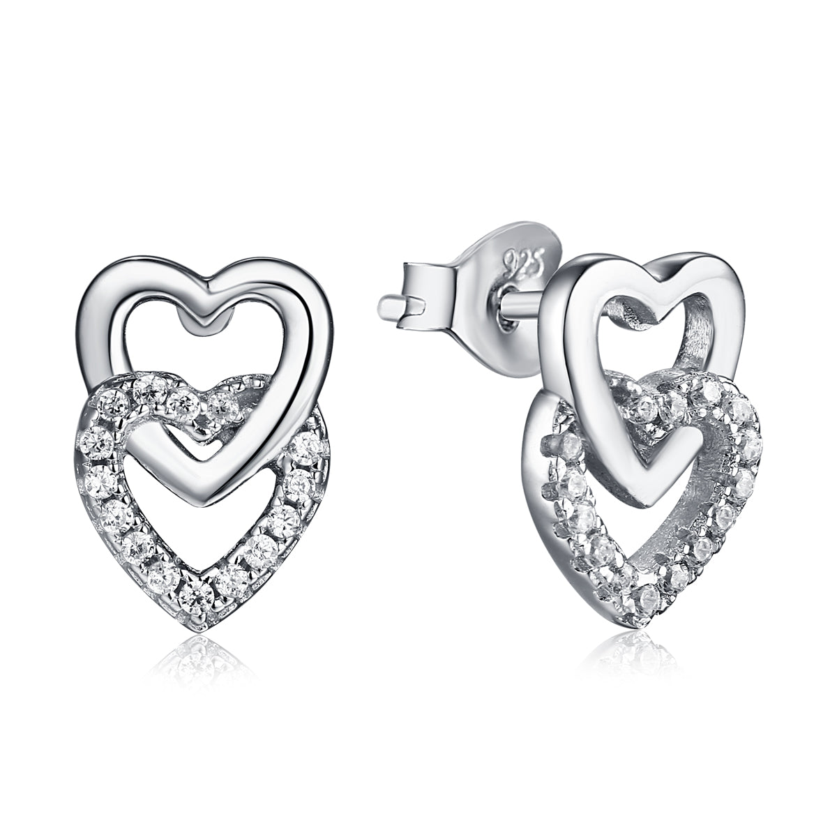 Miranda: Silver Double Heart Necklace