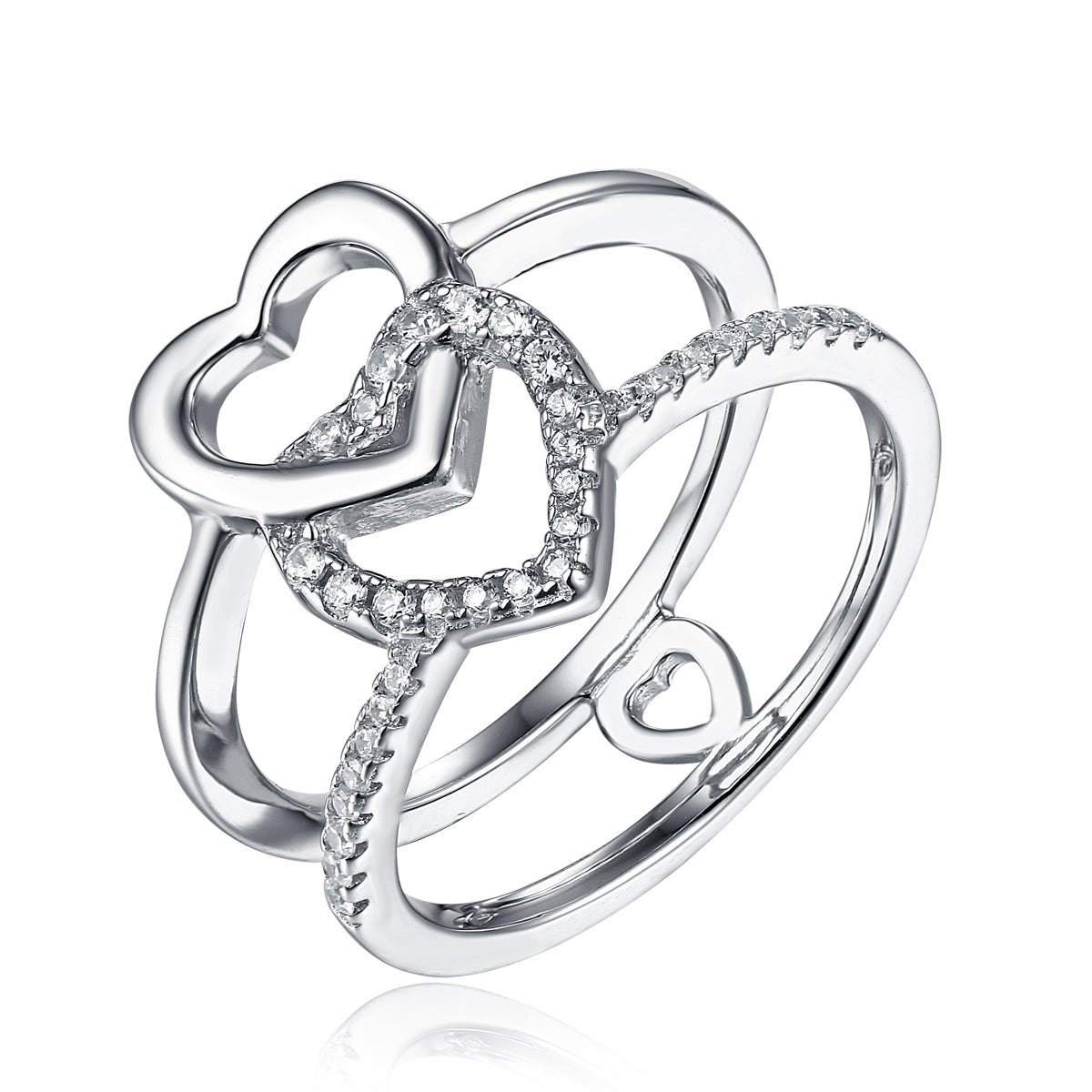 Miranda: Silver Double Heart Necklace