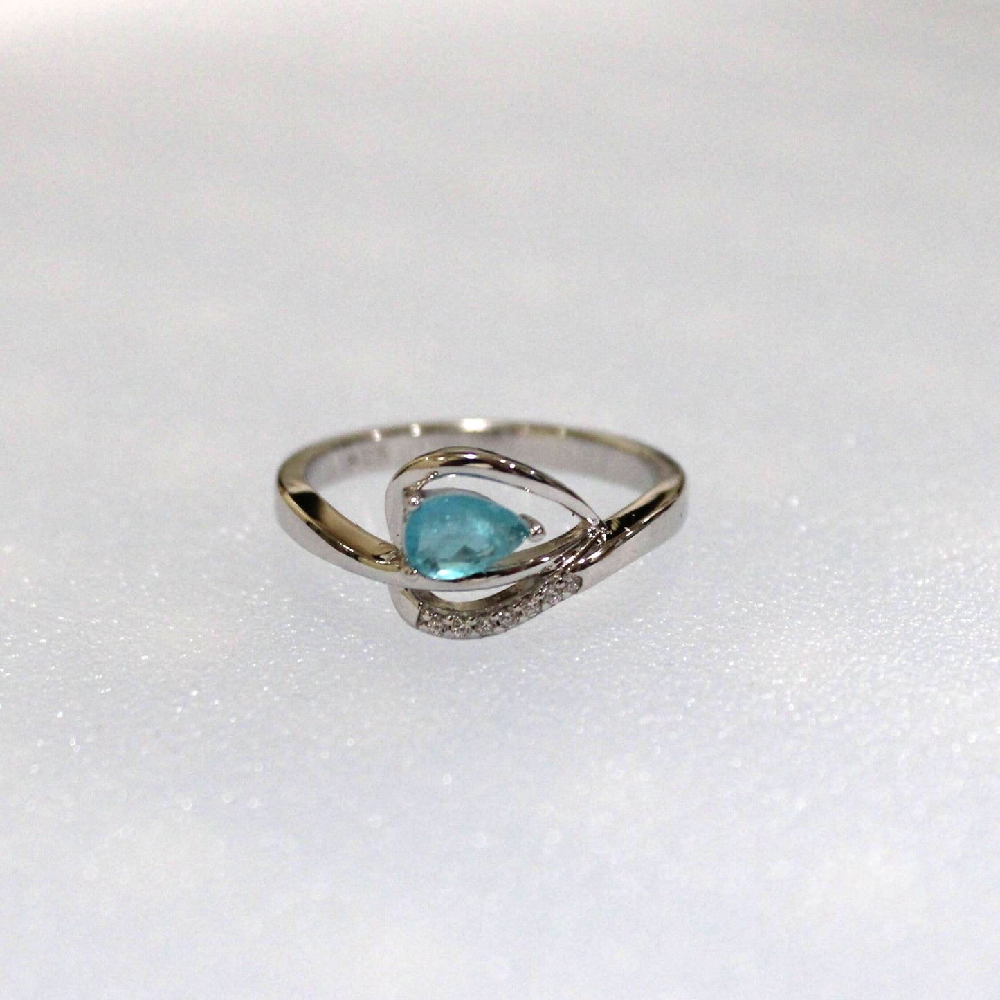 Dana: Rhodium-plated .925 Sterling Aquamarine Teardrop Earrings
