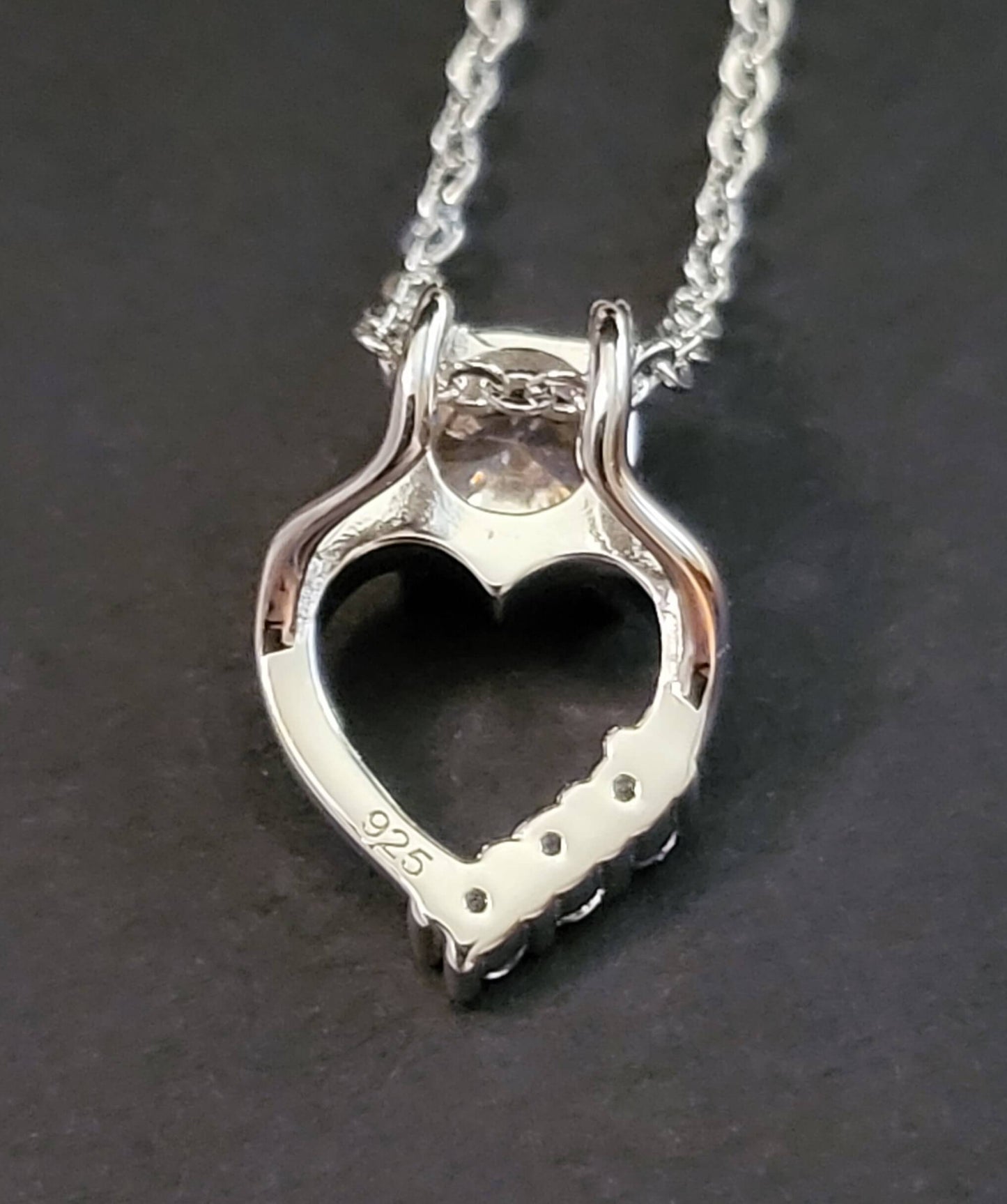 Zoey: Rhodium-plated .925 Sterling Heart Charm with lab-created Pink Sapphire Heart Drop Earrings