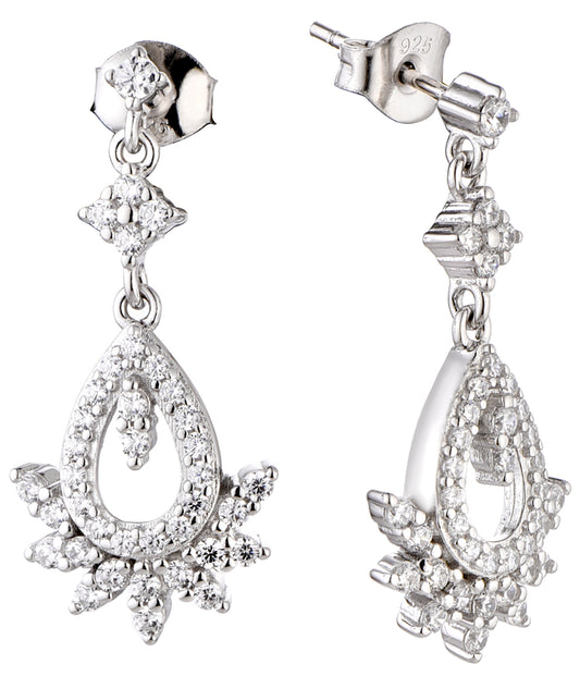 Hope: Rhodium-plated .925 Sterling lab-created Diamond Earrings