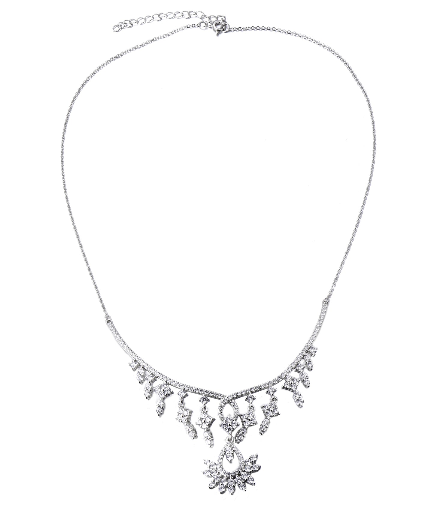 Hope: Rhodium-plated .925 Sterling lab-created Diamond Necklace