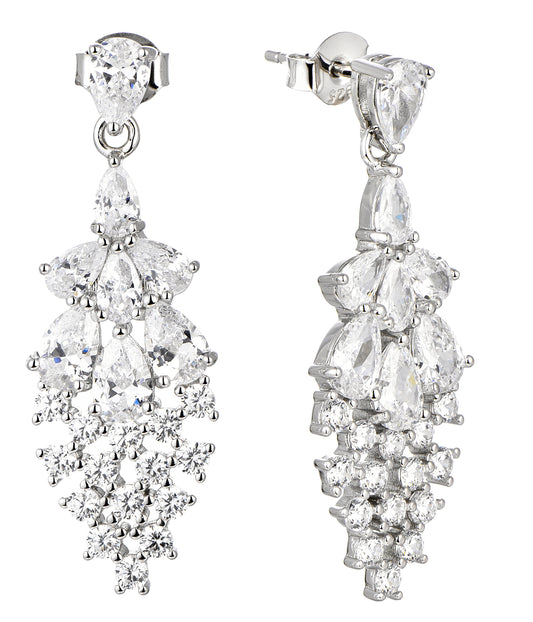 Edith: Rhodium-plated .925 Sterling lab-created Diamond Earrings