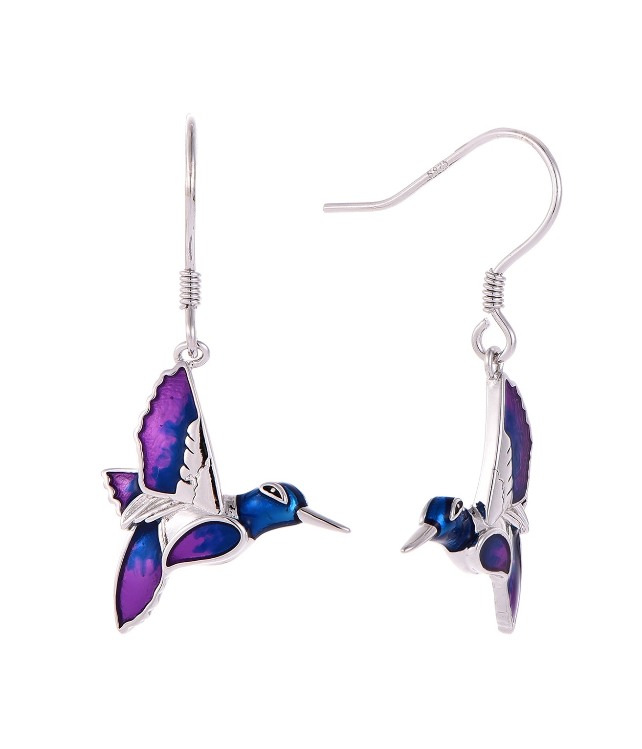 Rhodium-Plated .925 Sterling Hummingbird Necklace
