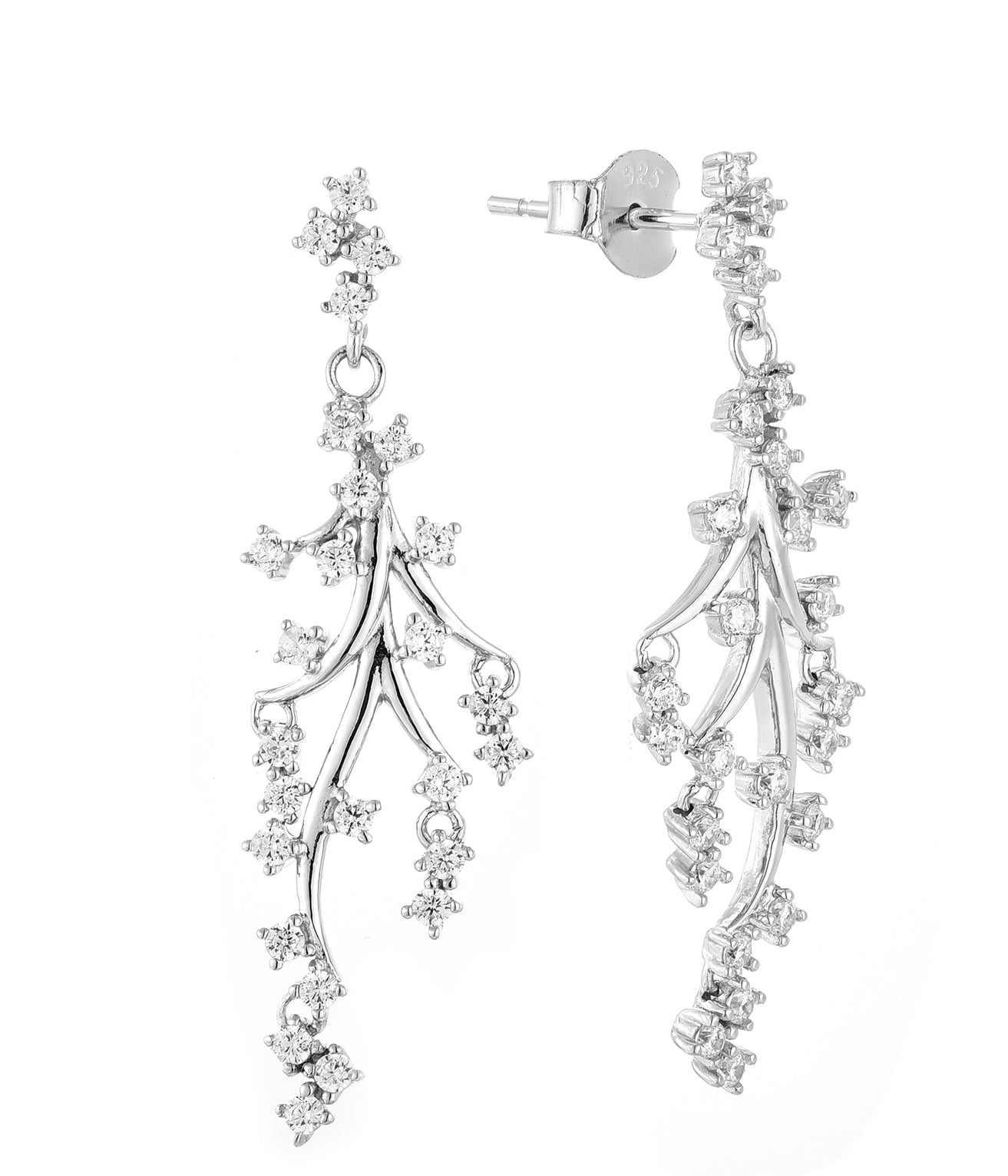 Rhodium-Plated Diamond Branch Necklace image 1