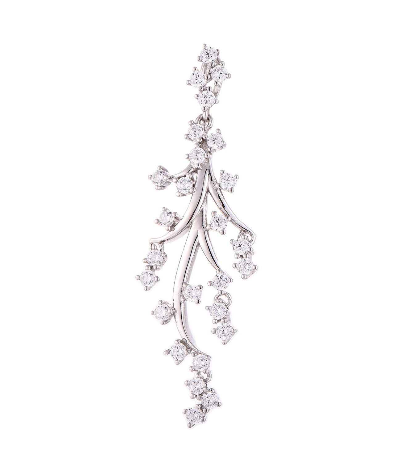 Rhodium-Plated Diamond Branch Necklace image 0