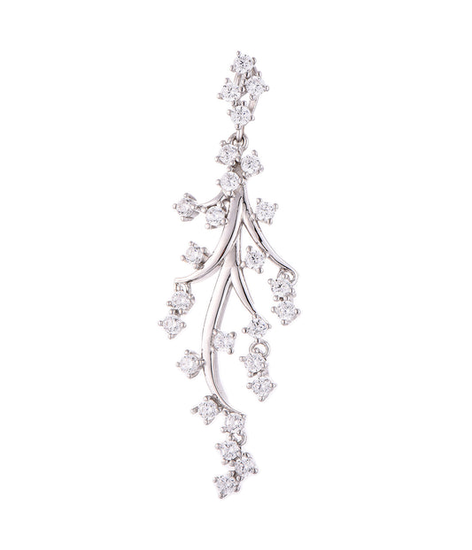 Rhodium-Plated Diamond Branch Necklace image 0