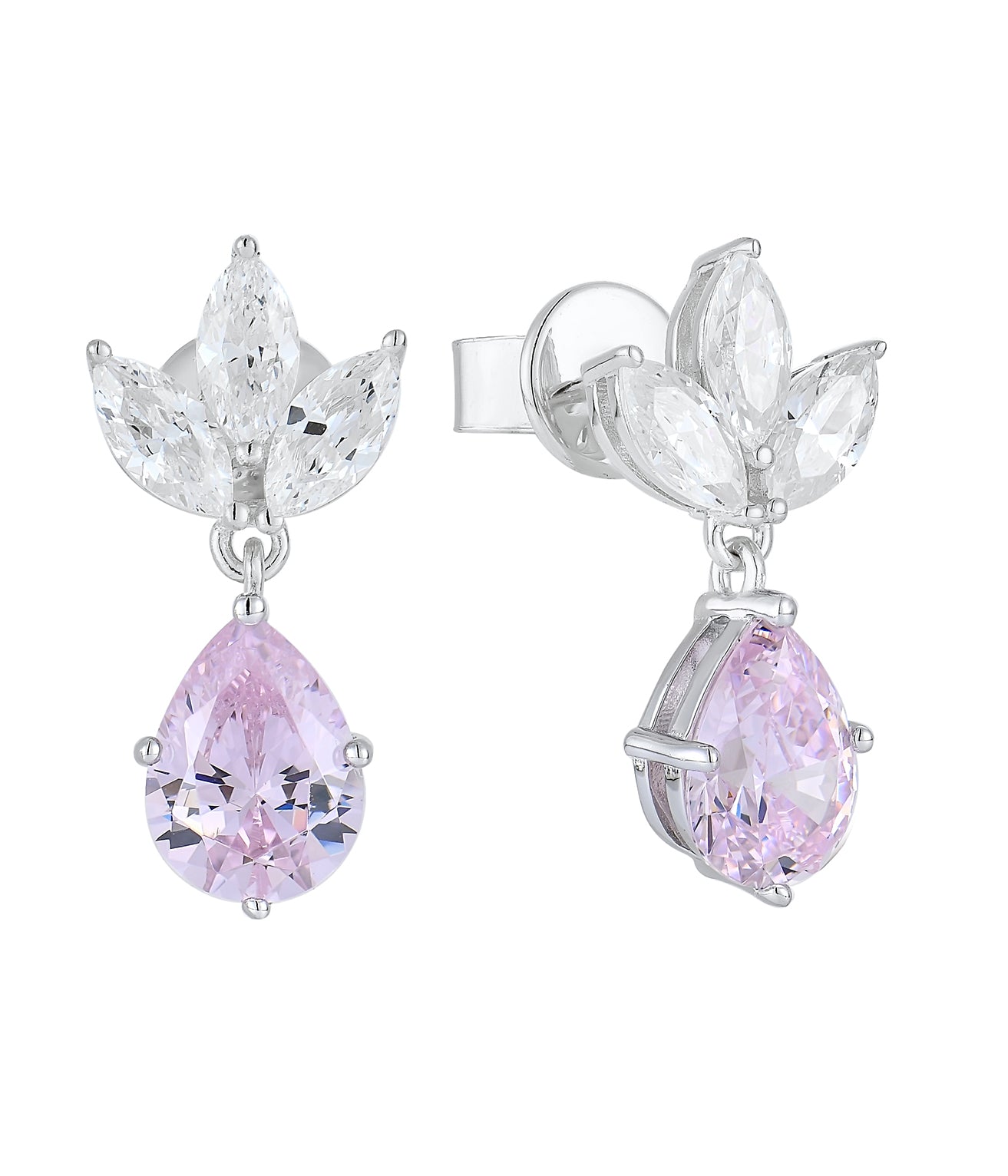 Sheila: Rhodium-Plated Pink Sapphire Necklace image 8