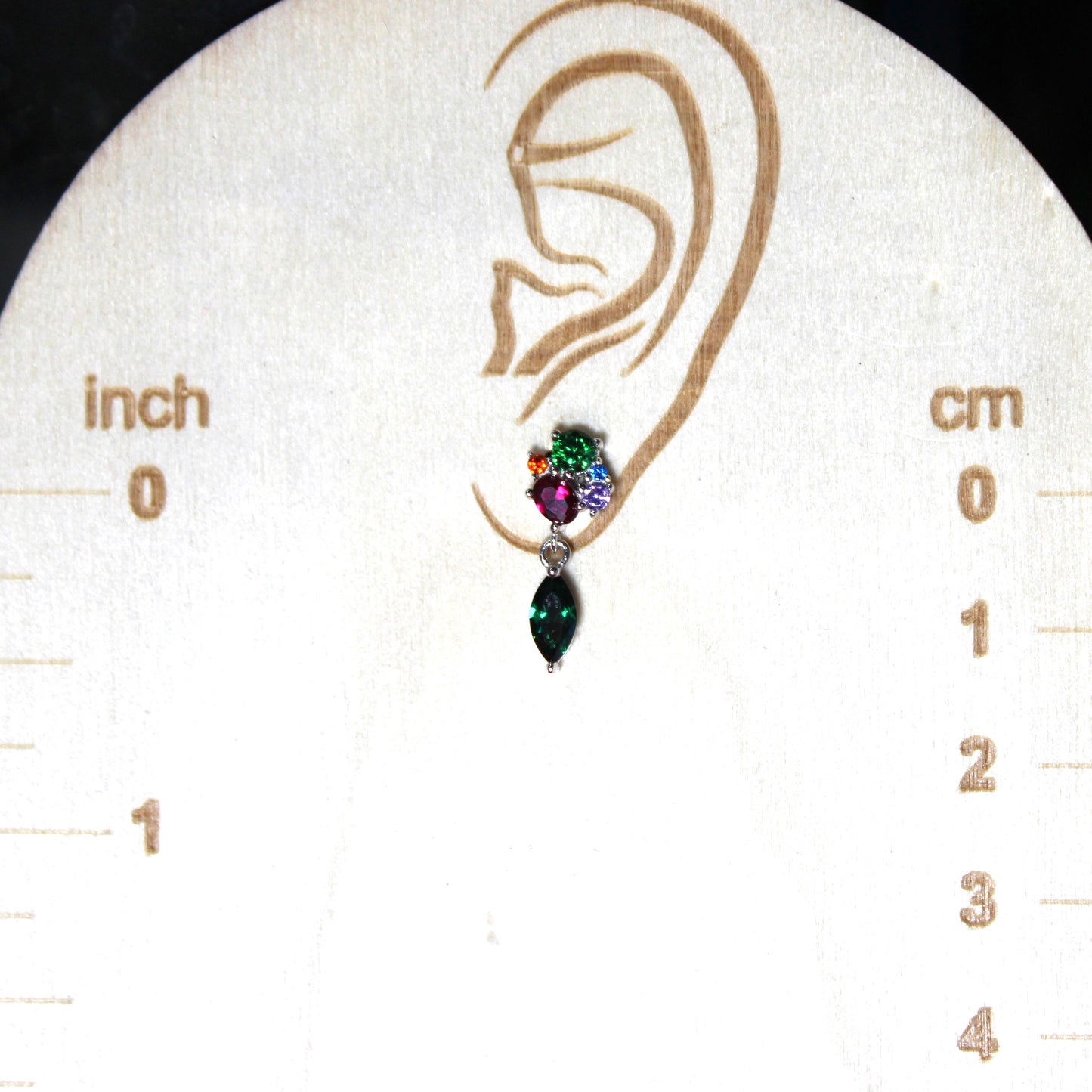 Rhodium-plated .925 Sterling lab-created Marquise Emerald Necklace