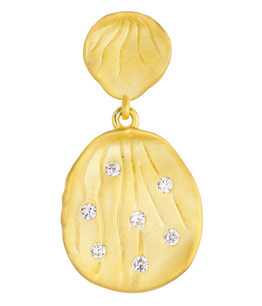 18k Gold-plated .925 Sterling Sand Dollar Necklace with lab-created Diamond Accent