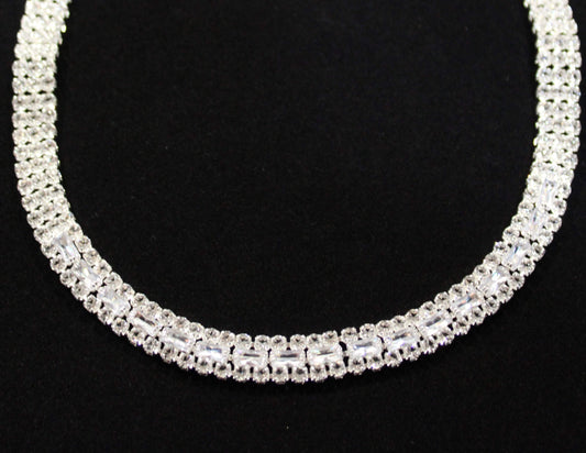 Pearl: Princess and Emerald Cut Diamond Choker Set