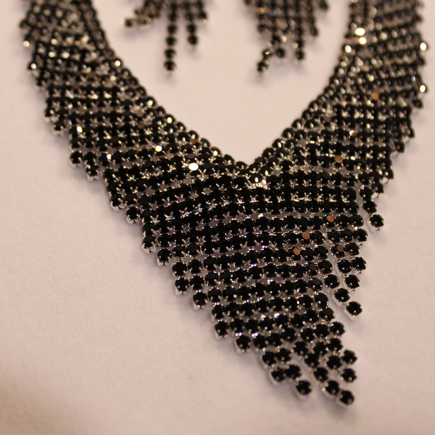 Amelia: Black Diamonds V Neck Set