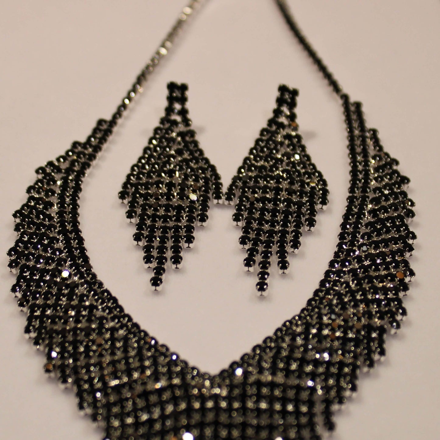 Amelia: Black Diamonds V Neck Set