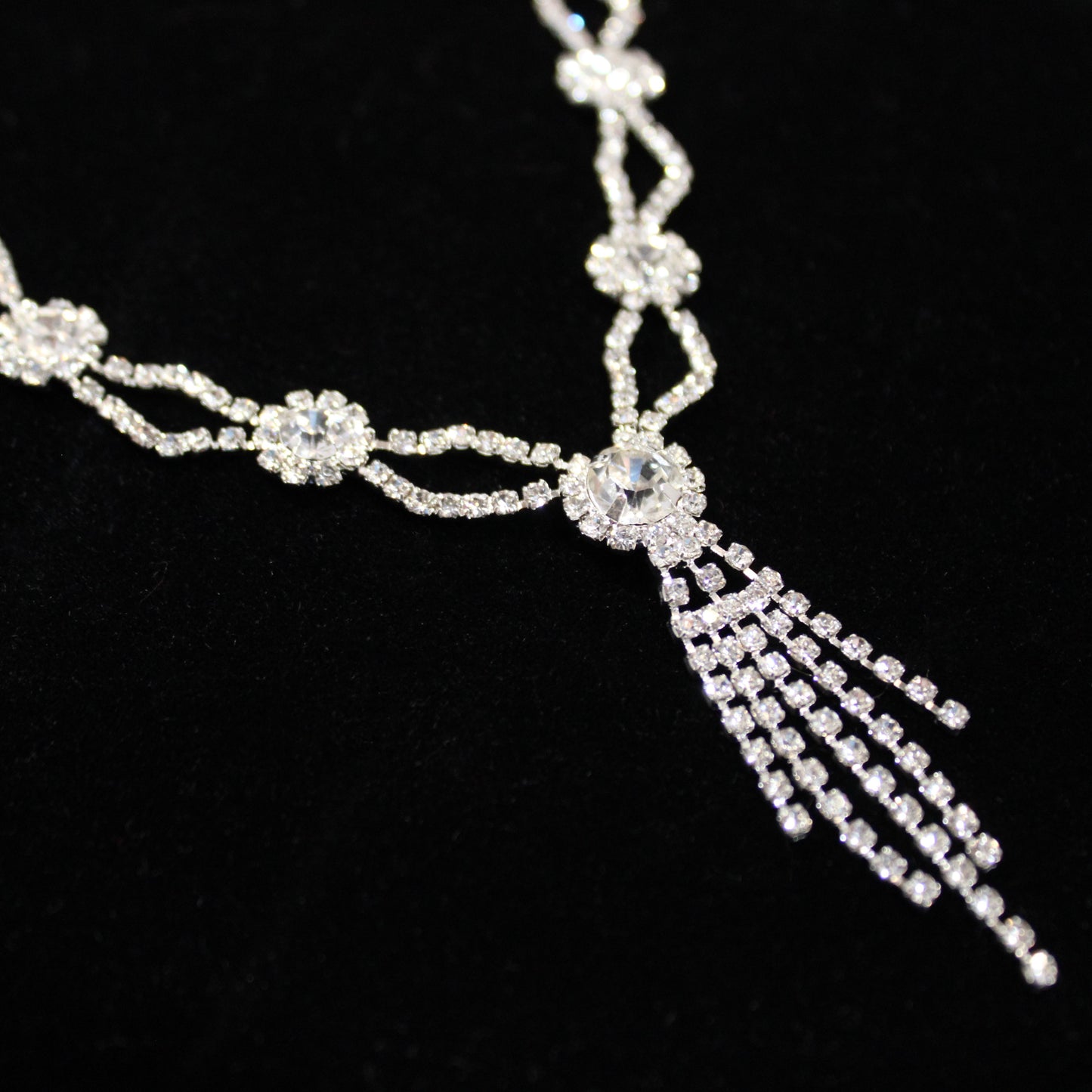 Viola: Diamond Flower Necklace and Earring Set