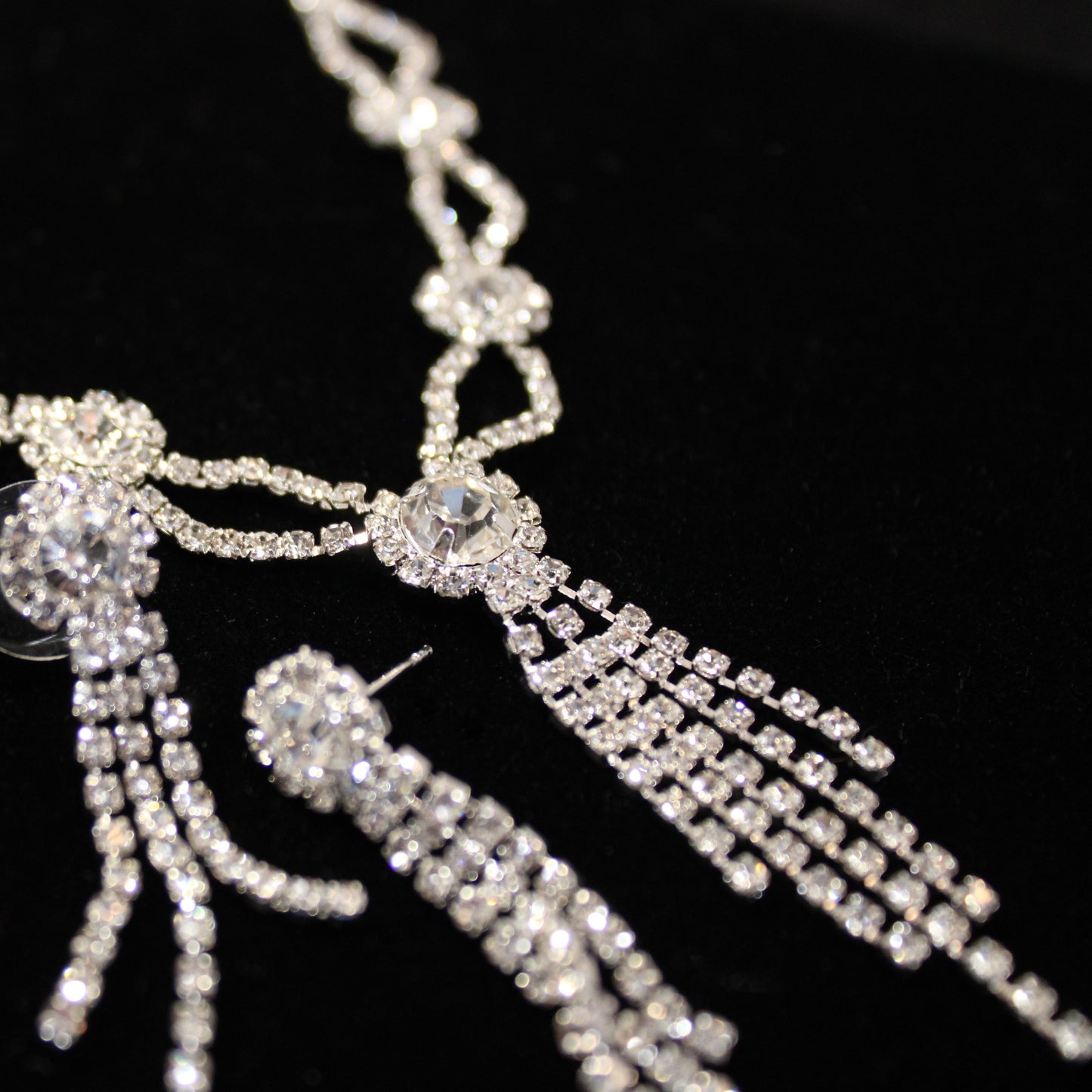 Viola: Diamond Flower Necklace and Earring Set