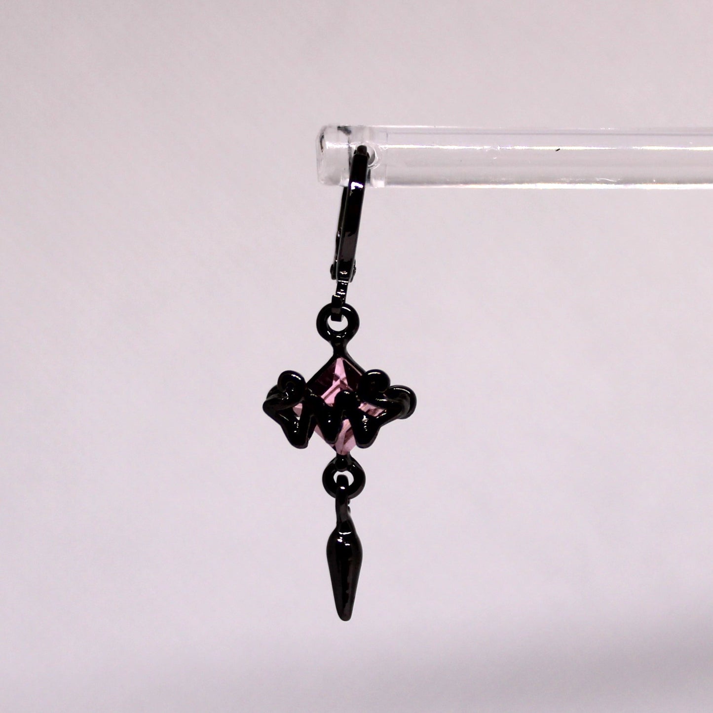Stainless Steel Gunmetal Ghost and Halloween Spike Earrings