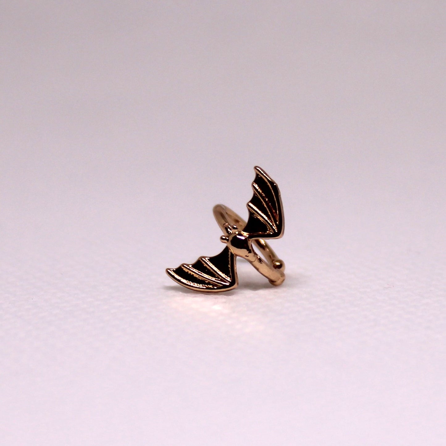 Stainless Steel Bat Earclip - Gold, Silver or Black plated