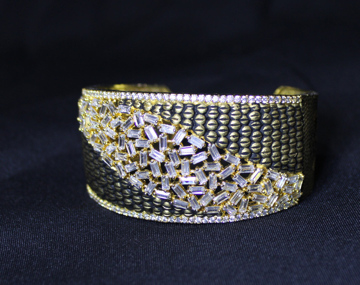 Paisley: Diamond Open Cuff Bracelet