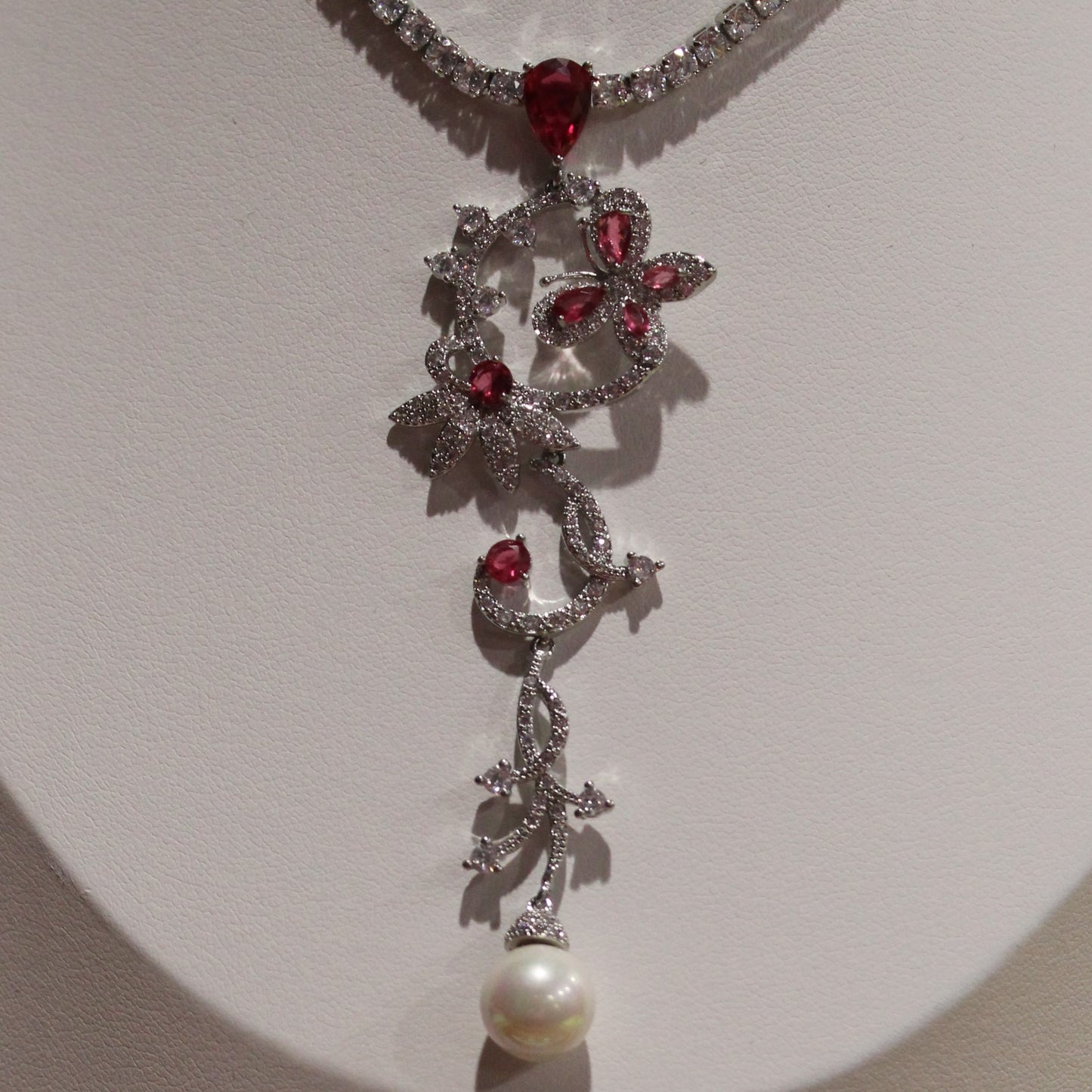 Rosemary: Light Ruby and Diamond Scroll Design Set