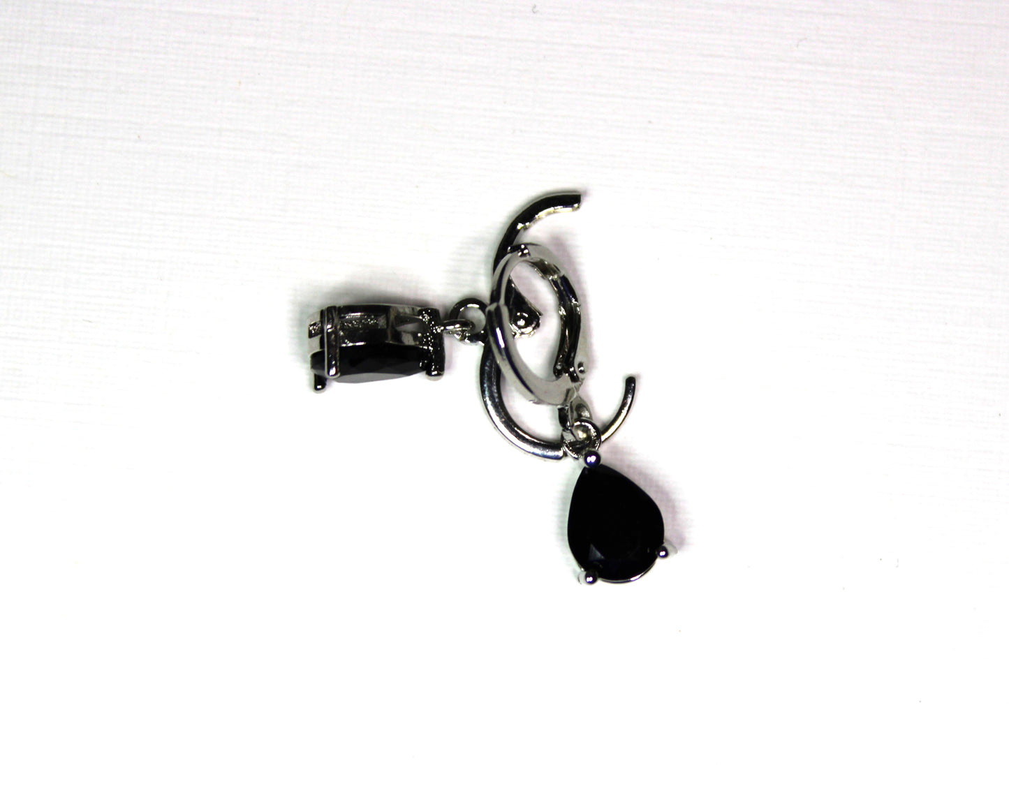 Silver-plated lab-created Teardrop Shaped Gemstone Earrings