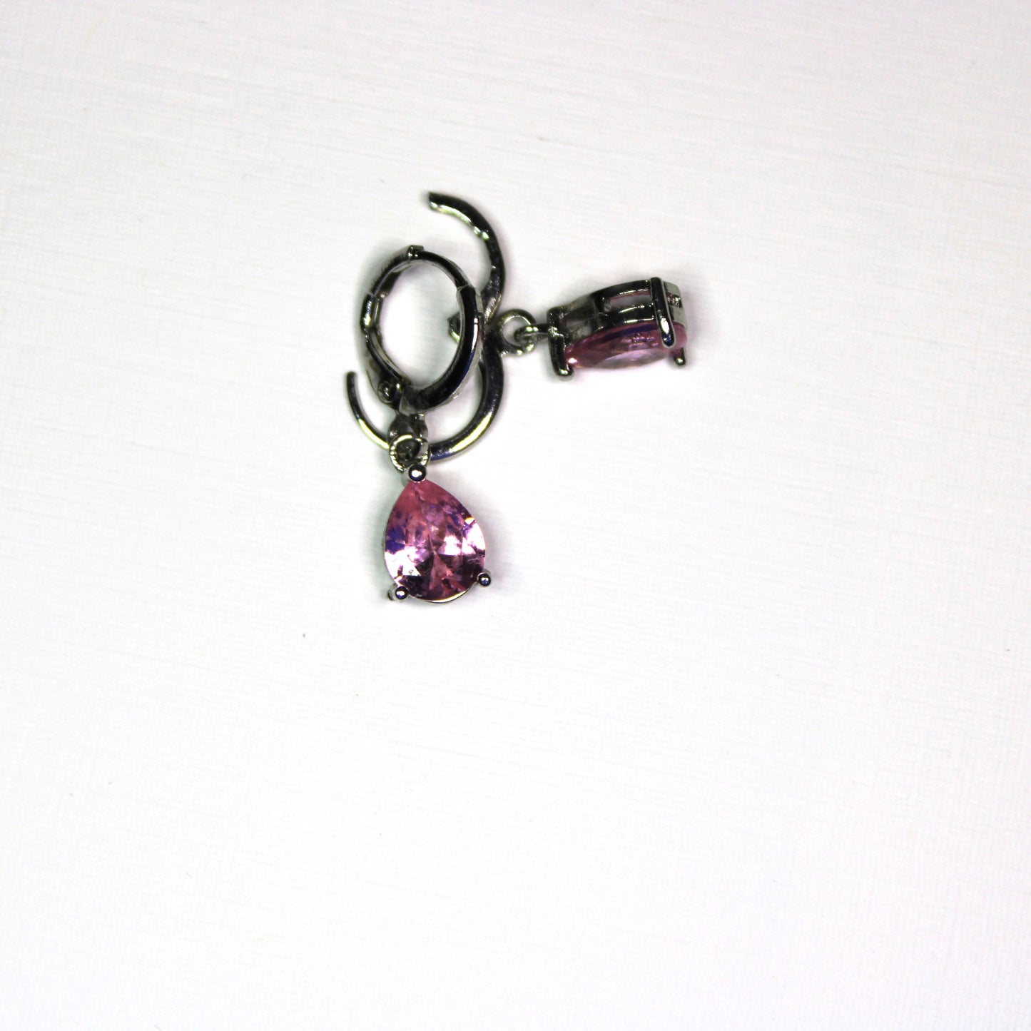 Silver-plated lab-created Teardrop Shaped Gemstone Earrings