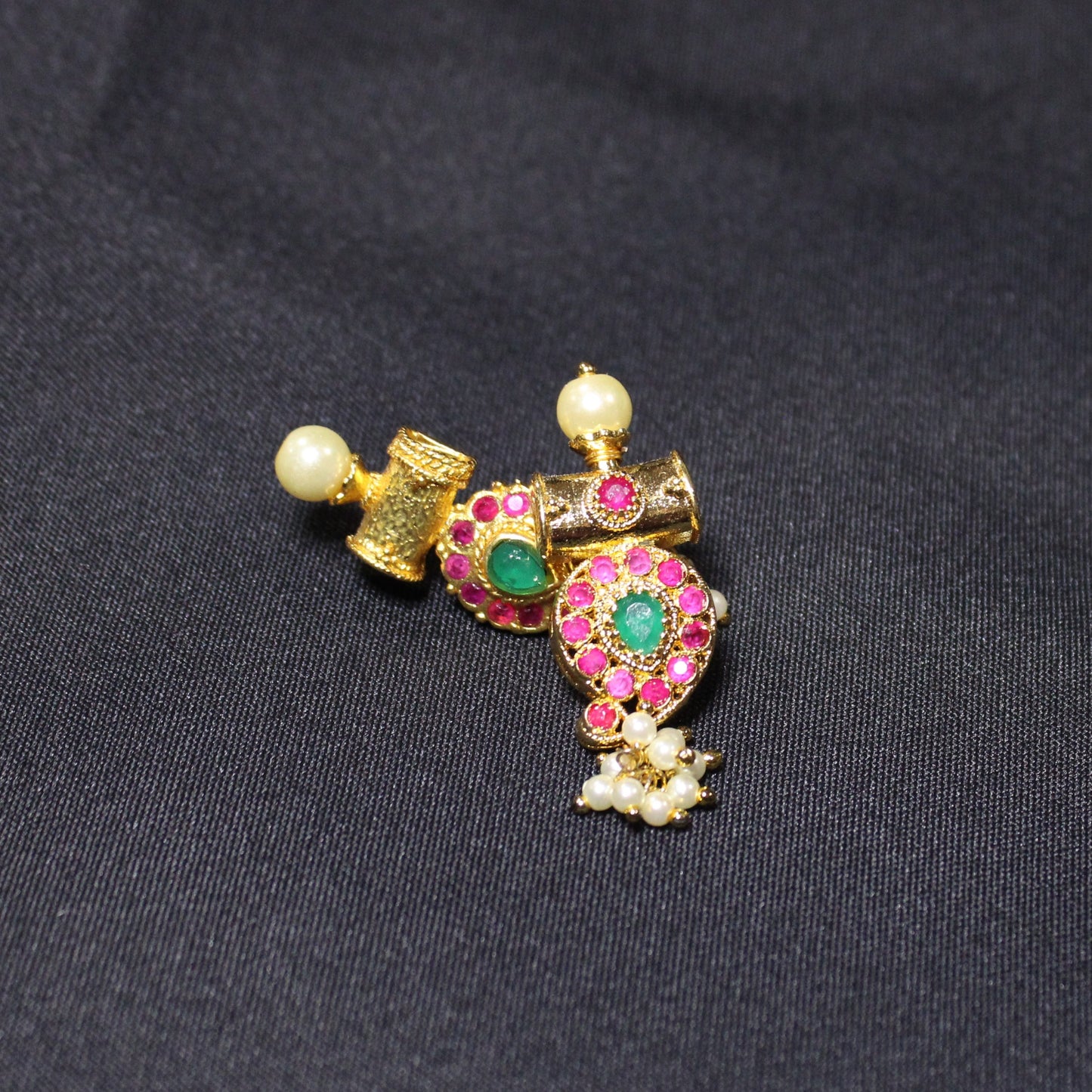 Serenity: Emerald, Ruby and Pearl Necklace and Earring Set