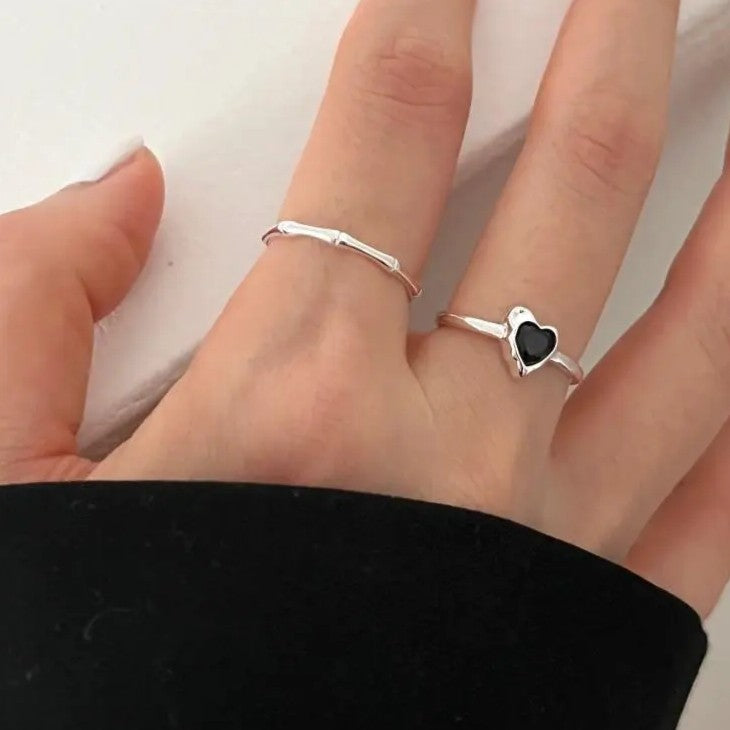 .925 Sterling Bamboo Link Ring in Yellow or White Gold Plating (stackable)