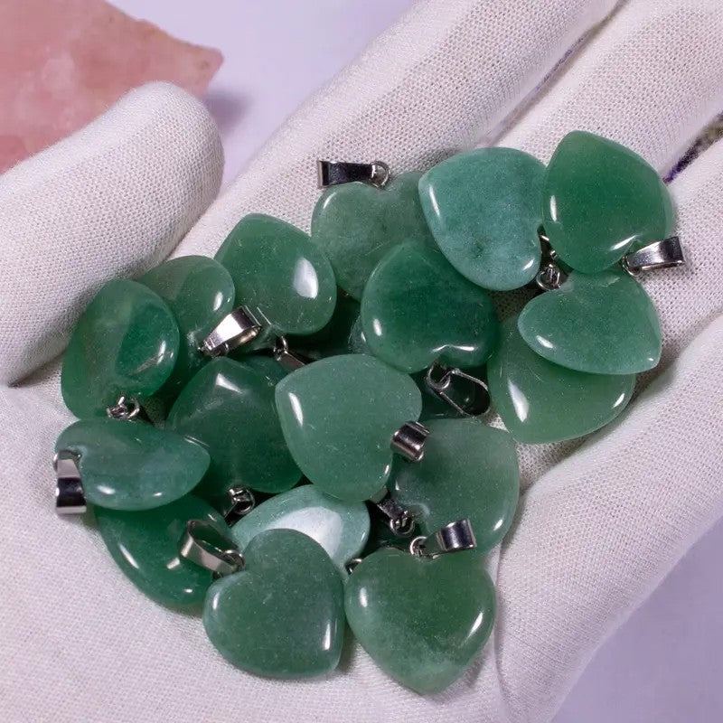Heart Shaped Real Stone Charm Necklace