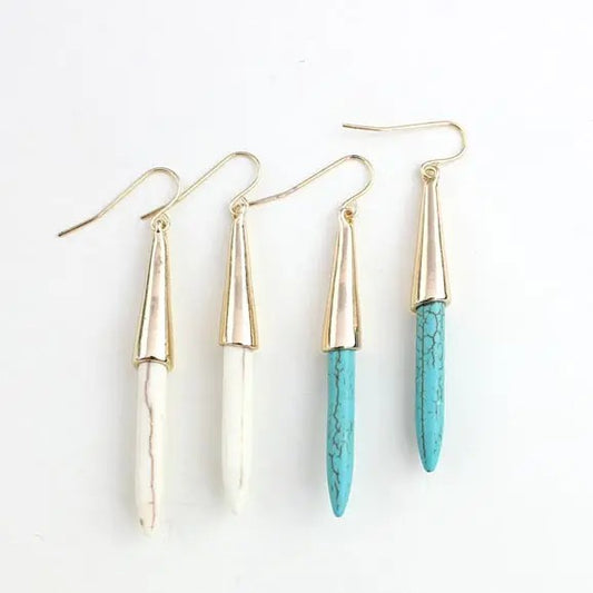 Gold-plated Turquoise Spike Earrings