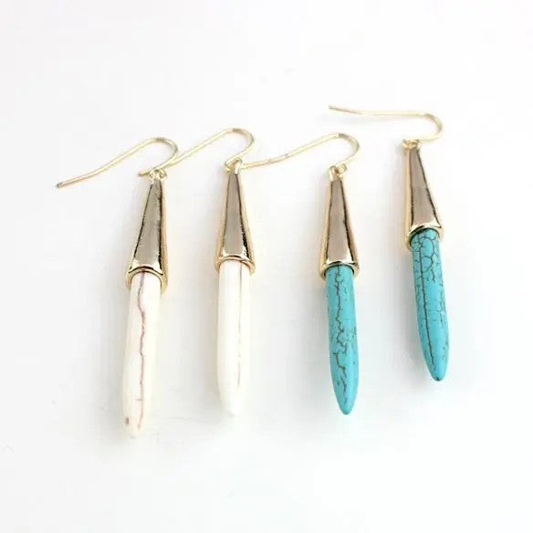 Gold-plated Turquoise Spike Earrings