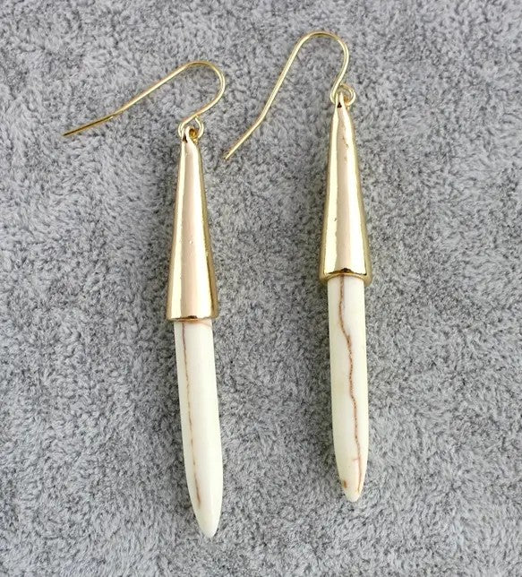 Gold-plated Turquoise Spike Earrings