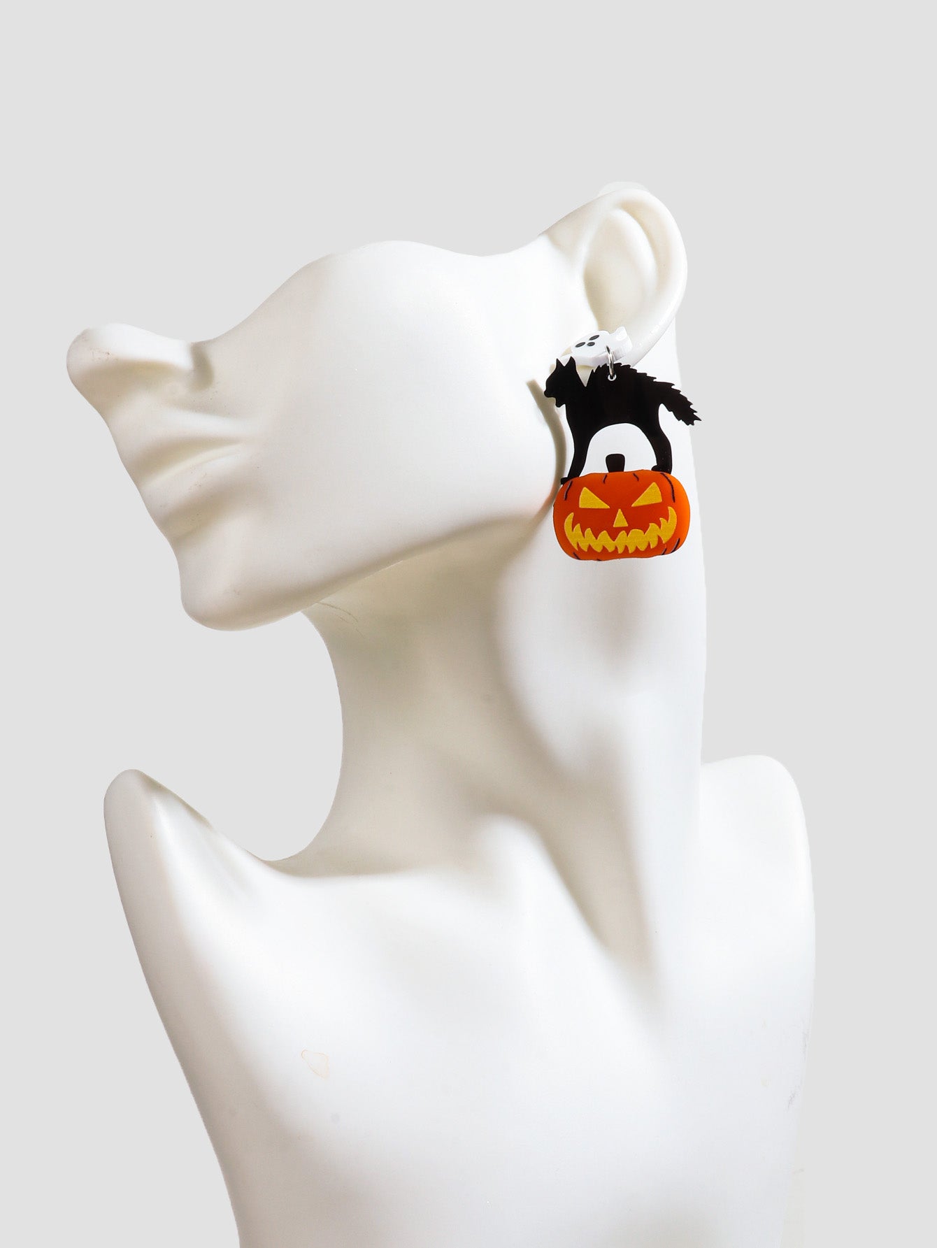 Ghost, Cat and Pumpkin Acrylic Halloween Earrings